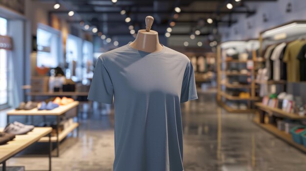 写真 店内のマネキンのtシャツの空白モックアップ