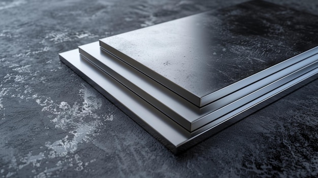 Blank mockup of a set of durable stainless steel ting boards a sleek and functional option for any