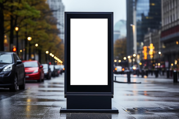 Blank mockup van een billboard voor een witte tentoonstelling in de buitenlucht