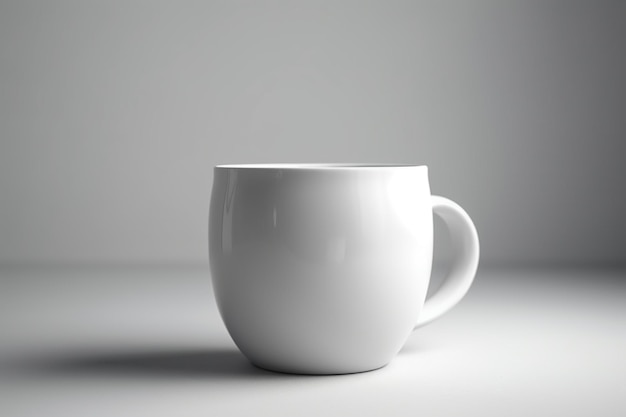 Blank Mug Mock up on light gray backgroundMug for coffee cappuccino tea