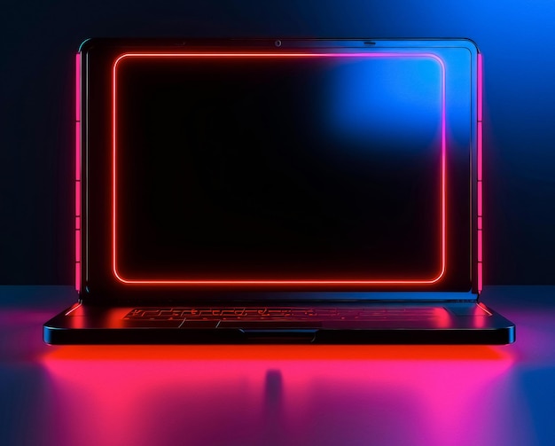 blank neon laptop