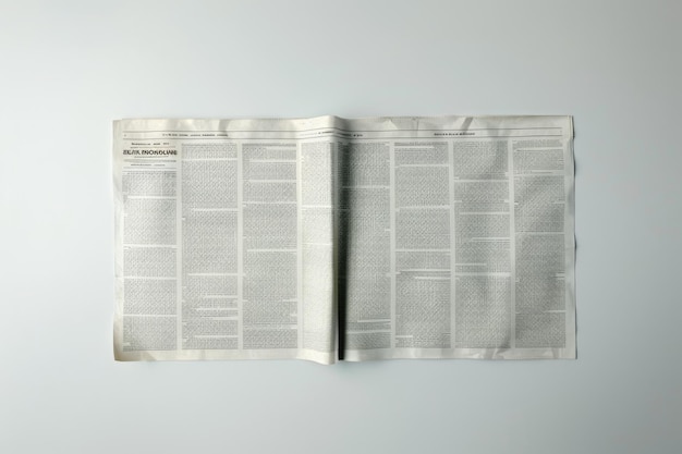 Пустая газета на белом фоне
