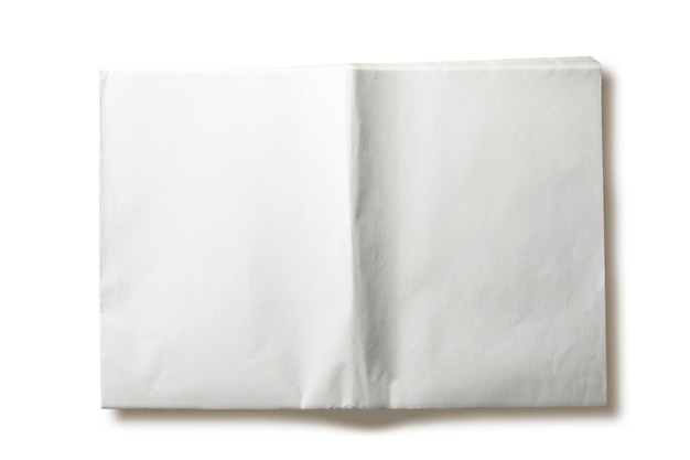 Blank newspaper on white background