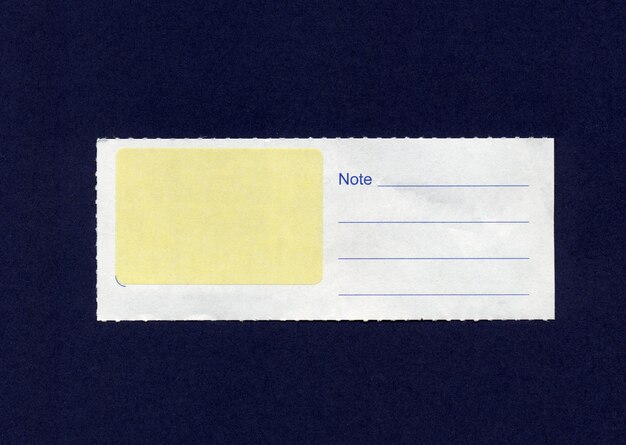 Blank note label