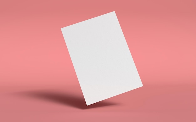 blank note paper mockup. 3d render