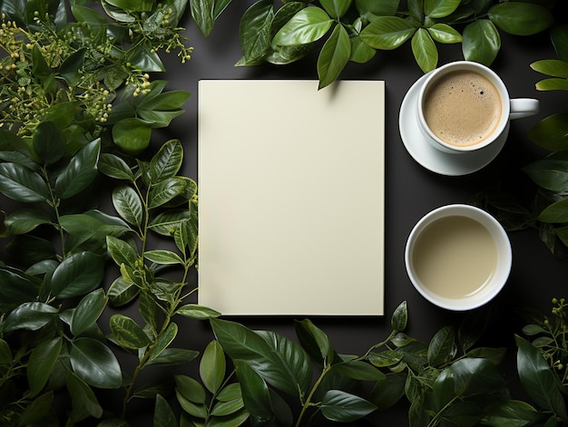 Blank notebook on the desk photo