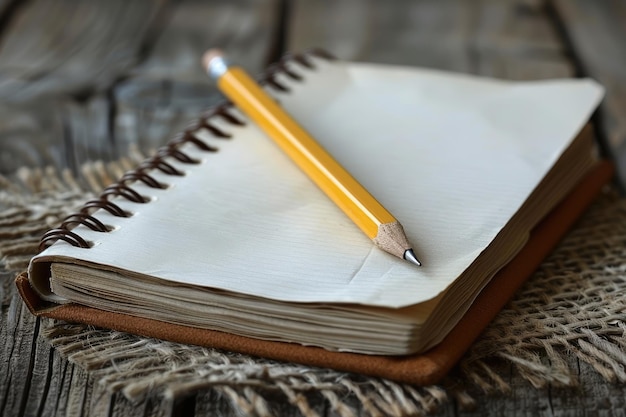 blank notebook page on the desk mockup professional photography