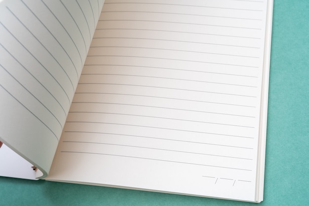 Blank notebook pages. Background for writing stationery text.