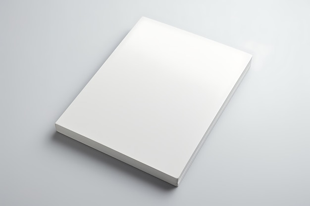 Blank notebook on white background