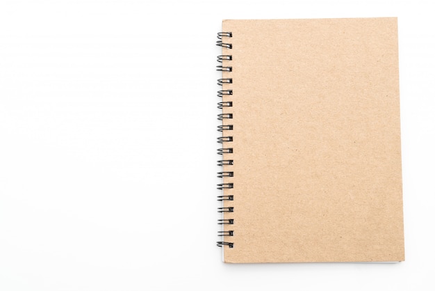 blank notebook on white wall