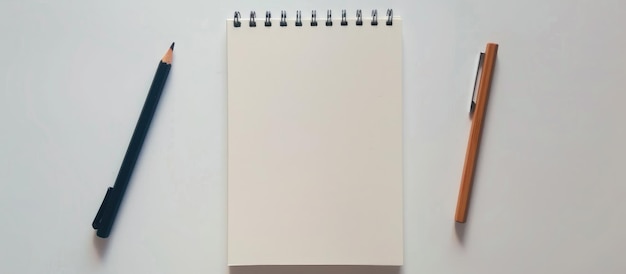 Blank notepad cover displayed on a white table for mockup purposes