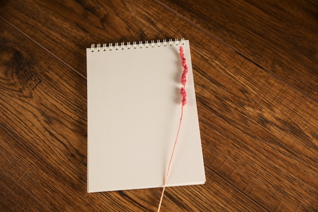 Blank notepad on the table