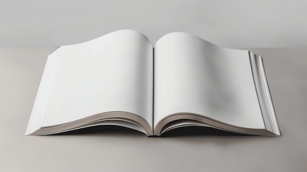 Blank open boek geïsoleerd op witte achtergrond 3D-illustratie