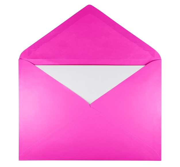 Blank open envelope pink