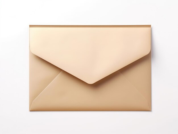 Пустой открытый почтовый конверт на белом фоне