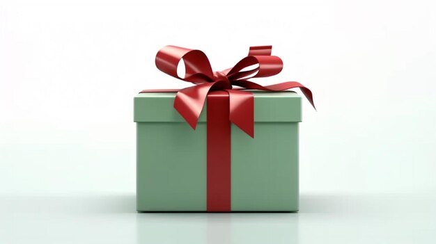 Blank opened christmas gift box or green present box Ai Generative