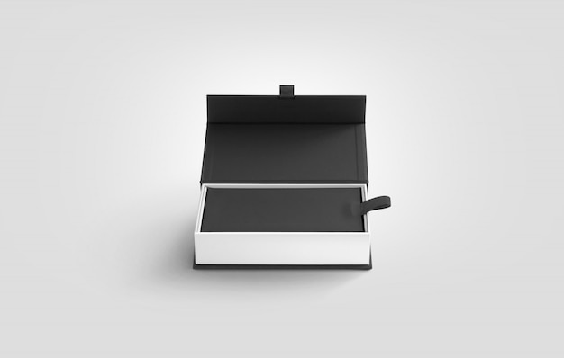 blank opened white case with gray lid