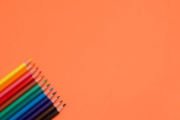 blank orange colored pencils