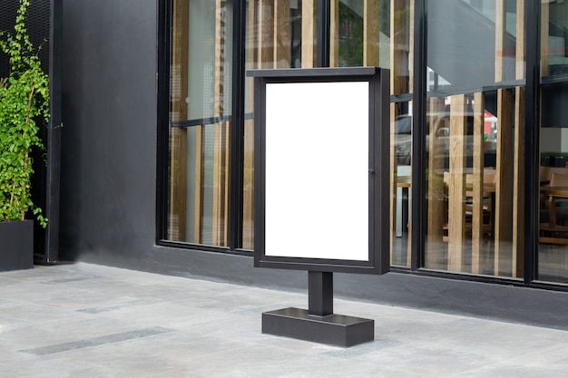 Blank outdoor sidewalk board poster mockup for your design