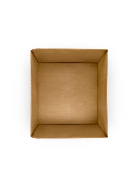 사진 색 배경에 고립 된 빈 포장 상자 개방 모형