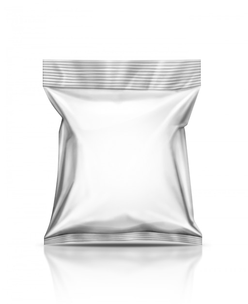 Blank packaging snack pouch isolated