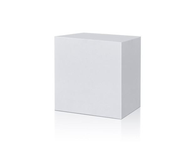 Blank packaging white cardboard box isolated on white background ready for packaging design