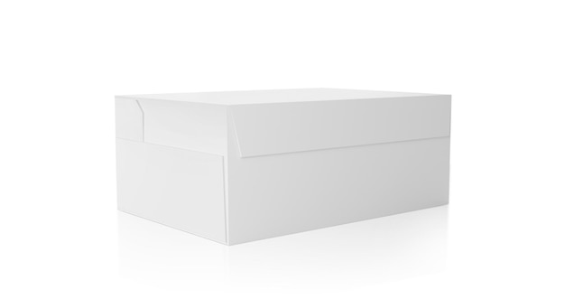 Blank packaging white cardboard box isolated on white background ready for packaging design