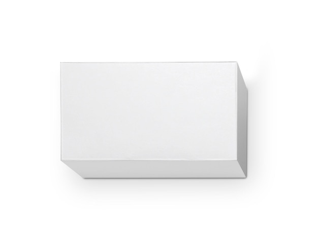 Photo blank packaging white cardboard box isolated on white background ready for packaging design