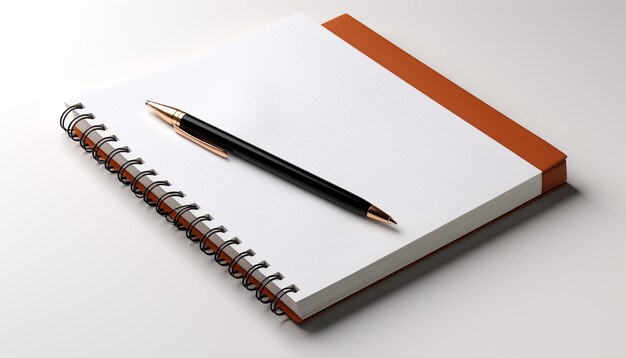 Blank page on desk pen ready for creative ideas generated by artificial intelligence