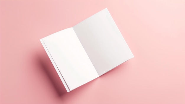 Blank page mockup on a pink background