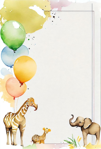 A blank page with a baby elephant and a balloon on it.