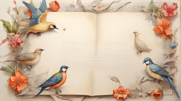 A blank page with birds on it 2