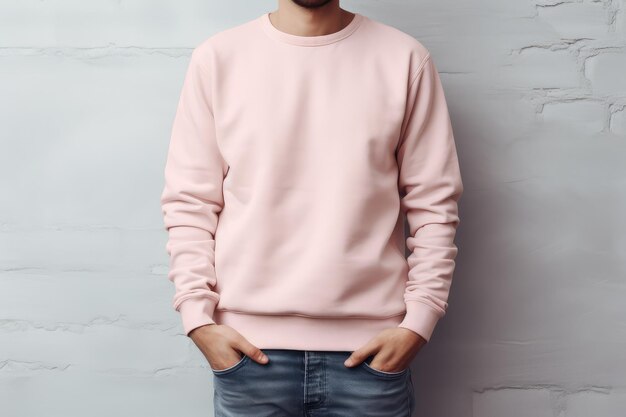 blank pale pink plain jumper mockup jumper has no texture