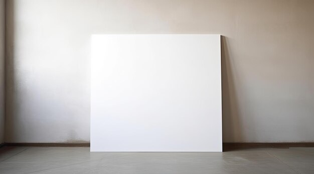 Blank Paper and Canvas on Shelf as Mockup Setup