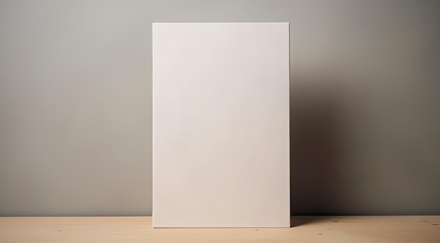 Blank Paper and Canvas on Shelf as Mockup Setup