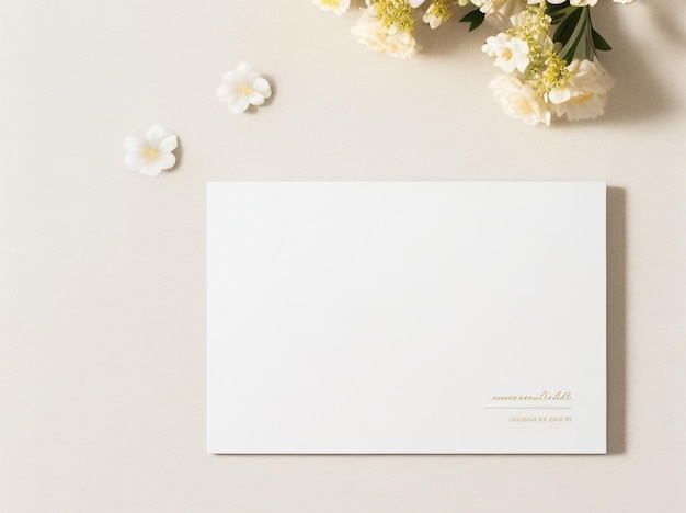 Blank Paper Card Mockup on Neutral Beige