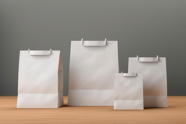 Blank Paper Coffee Bag Mockup on Wooden Table