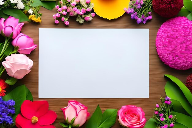 Blank paper color for text with flower surrounding color background