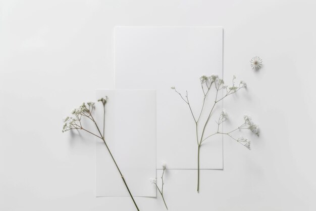 Photo blank paper mockup created with generative ai