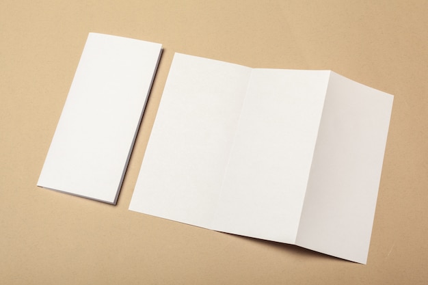 Photo blank paper pieces of brochure