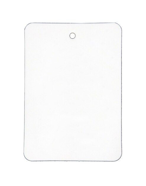Foto etichetta di prezzo o etichetta di carta bianca isolata su sfondo bianco