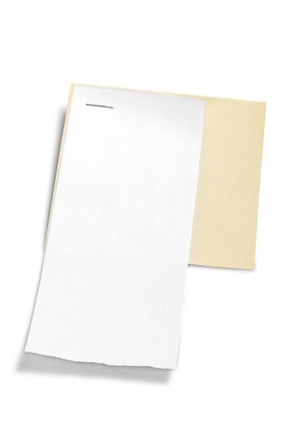 Photo blank paper , receipt