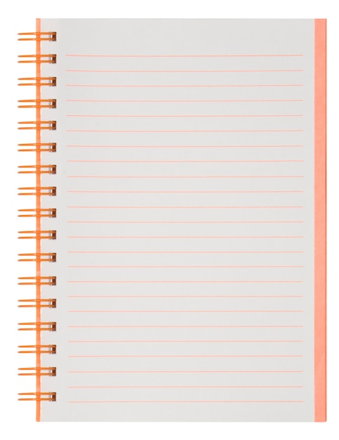 Blank. paper spiral notebook isolated on white