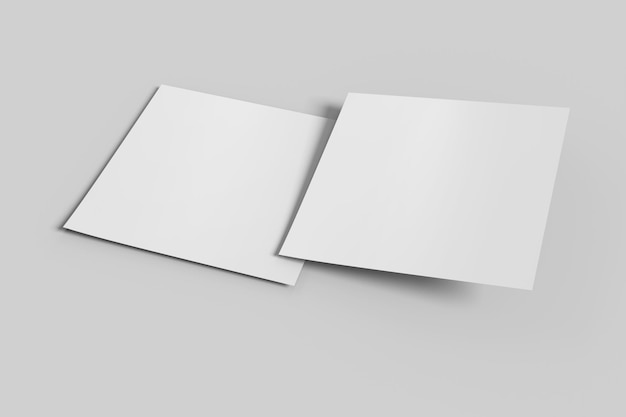 Photo blank paper square flyer mockup