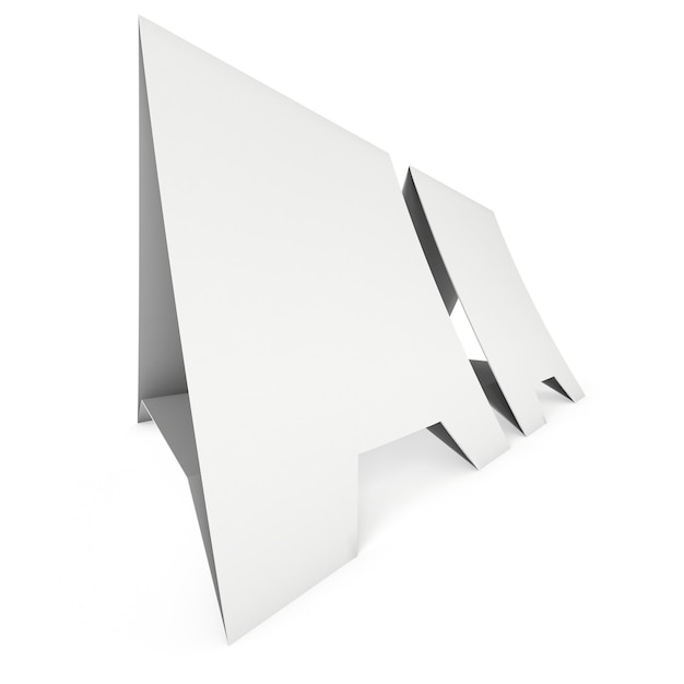 Blank paper tent card 3d render