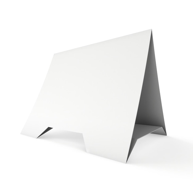 Blank paper tent card 3d render