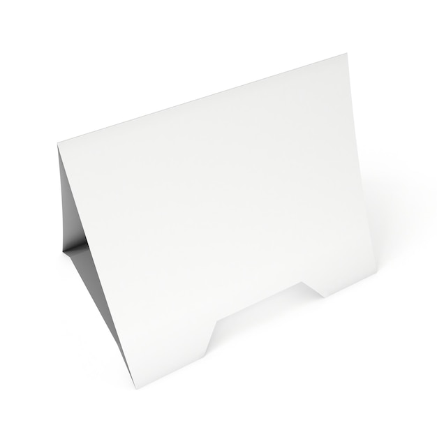 Blank paper tent card 3d render