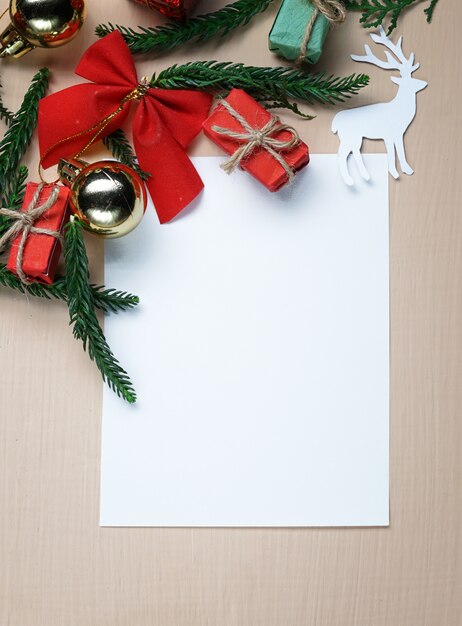 Blank Paper for Text. Christmas Decoration