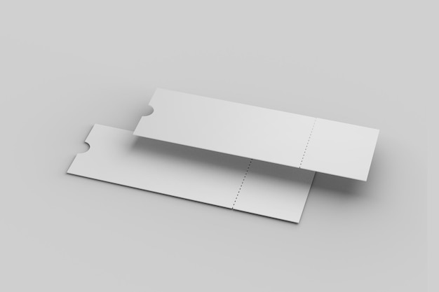 Photo blank paper ticket mockup