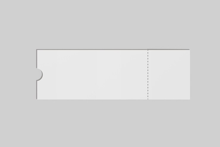 Photo blank paper ticket mockup